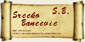 Srećko Bančević vizit kartica